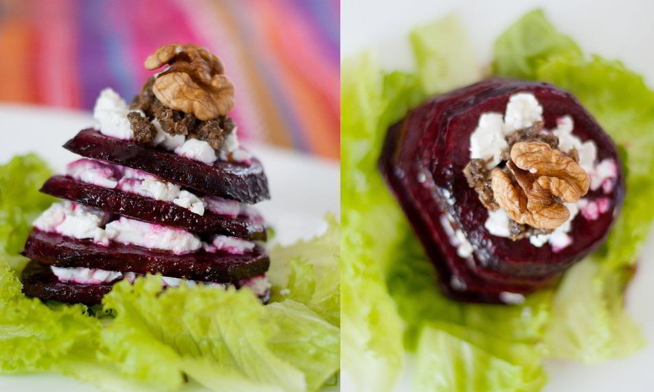 Рецепт свекольный мильфей с фетой