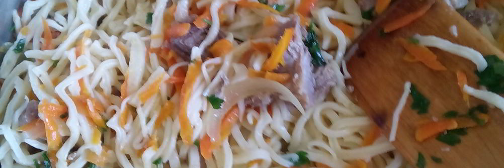 Домашняя лапша с мясом