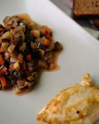 Гарнир из кабачков и баклажанов