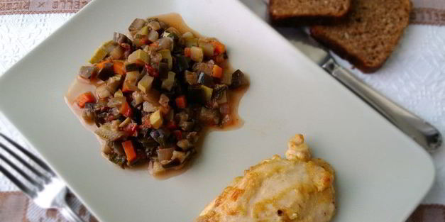 гарнир из кабачков и баклажанов