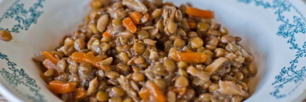 Чечевица с грибами