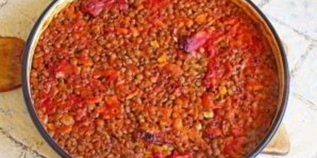 чечевица с копчеными ребрышками