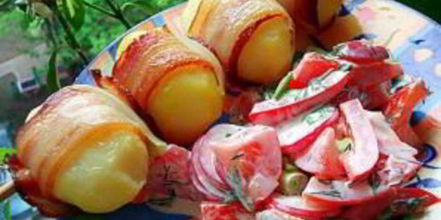 картофель на шампурах