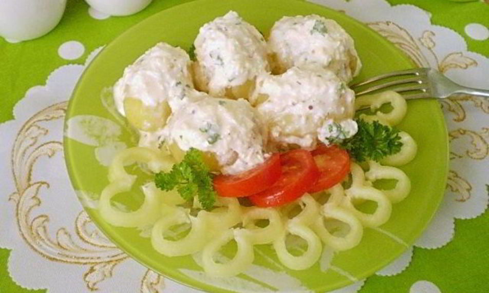 Рецепт картофель под чесночным соусом