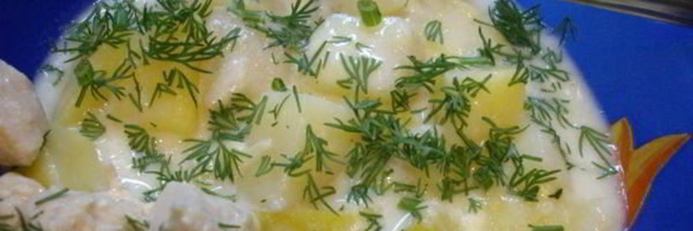 Картофель под молочным соусом