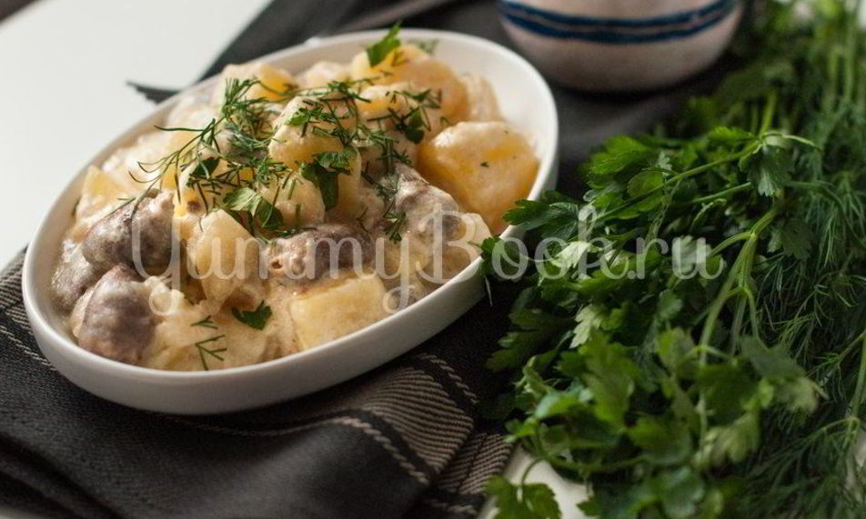 Рецепт картофель с куриными сердечками в мультиварке