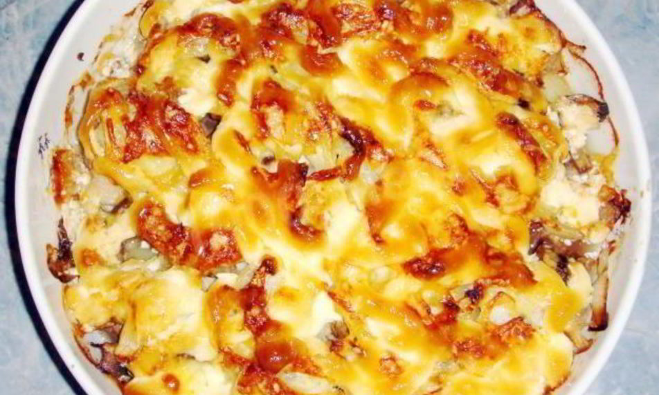 Рецепт картофель с мясом и грибами