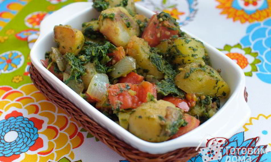 Рецепт картофель со шпинатом