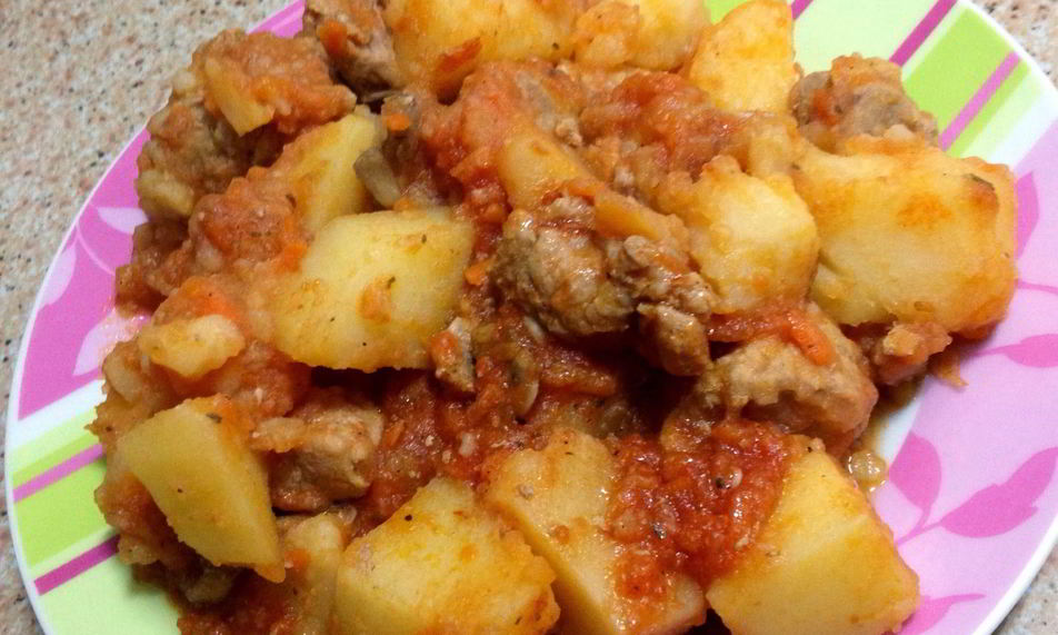 Рецепт картофеля со свининого в мультиварке