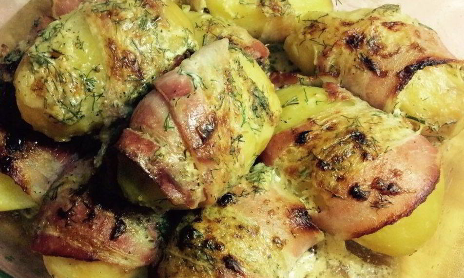 Рецепт картофель в беконе