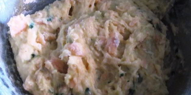 картофельные крокеты с лососем