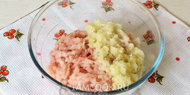 картошка с куриным фаршем в духовке