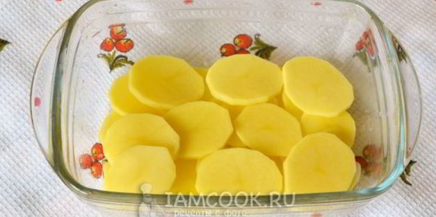 картошка с куриным фаршем в духовке