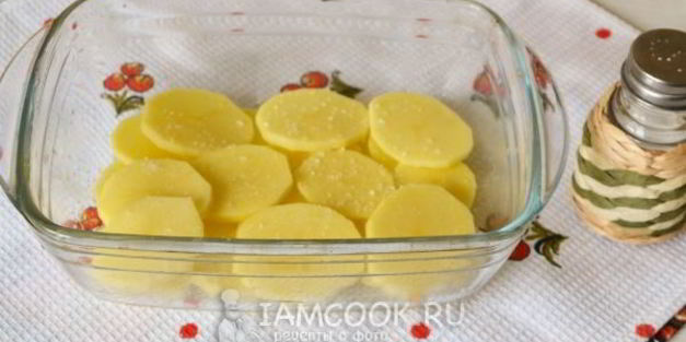 картошка с куриным фаршем в духовке