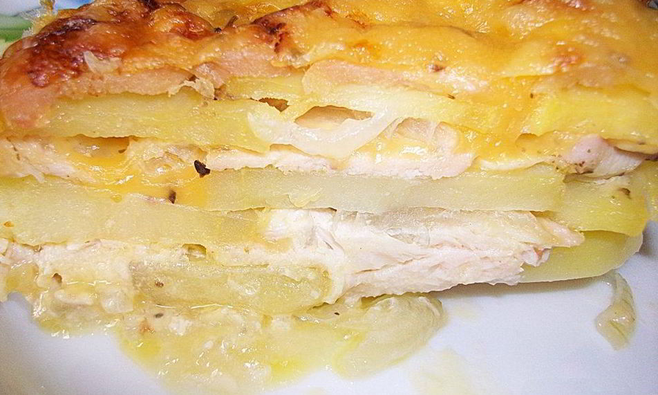 Рецепт картошка с мясом и сыром в духовке