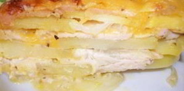 картошка с мясом и сыром в духовке