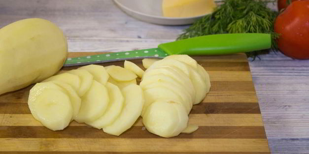 картошка с помидорами и сыром в духовке