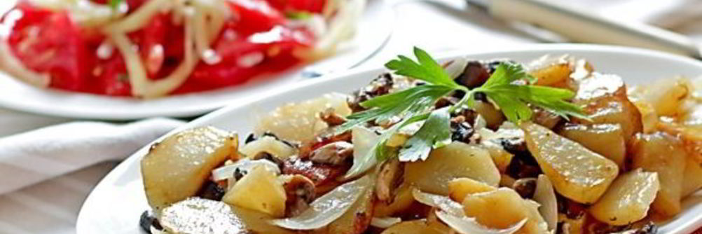 Картошка жареная с шампиньонами