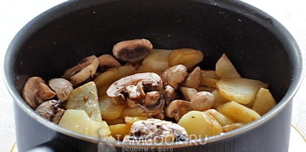 картошка жареная с шампиньонами
