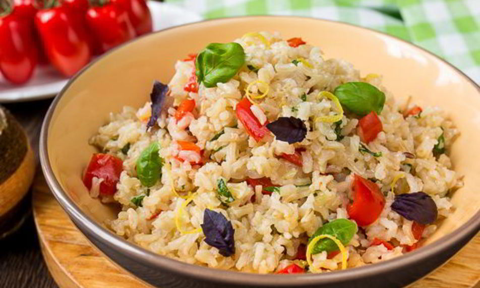 Рецепт коричневый рис со сладким перцем