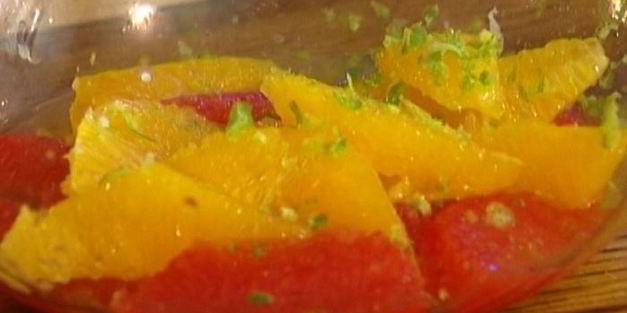 кремовый рис с цитрусовым соусом