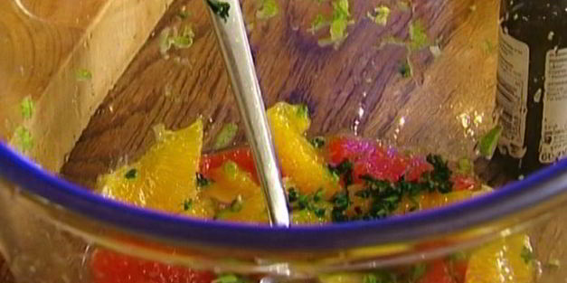 кремовый рис с цитрусовым соусом