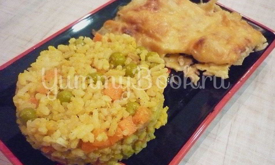 Рецепт нежный рис с простыми овощами