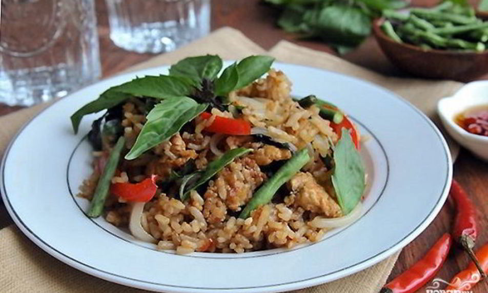 Рецепт рис по-тайски с овощами