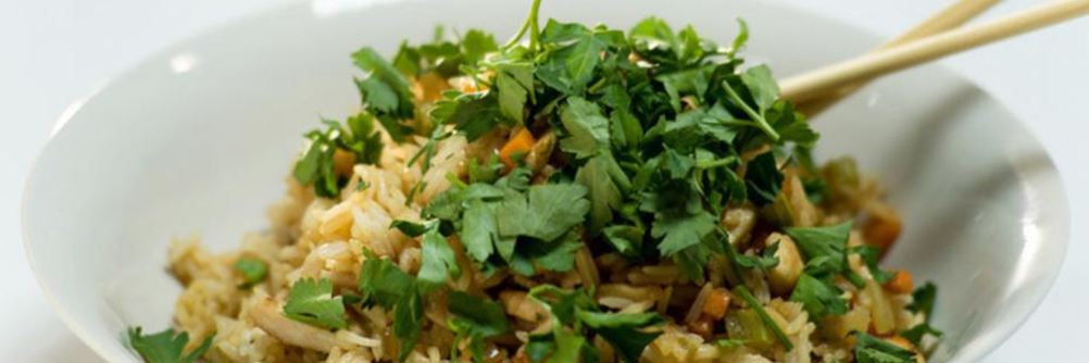 Рис с апельсином и курицей