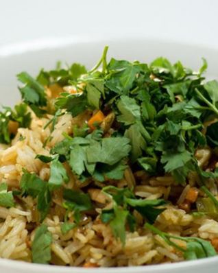 Рис с апельсином и курицей