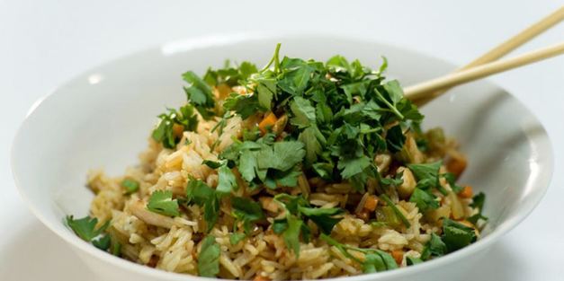 рис с апельсином и курицей