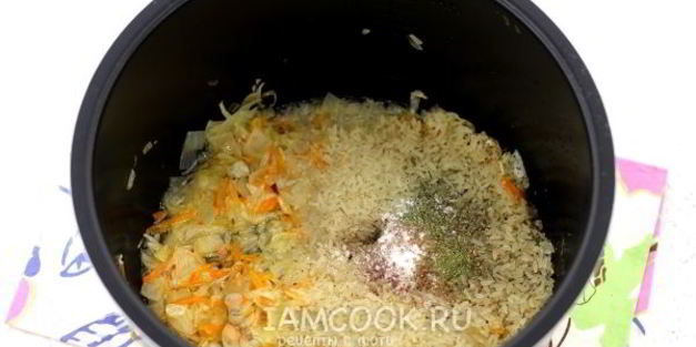 рис с капустой в мультиварке