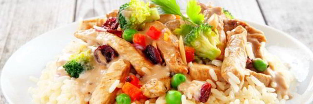 Рис с курицей в соевом соусе