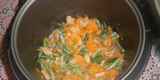 рис с мясом и овощами в мультиварке