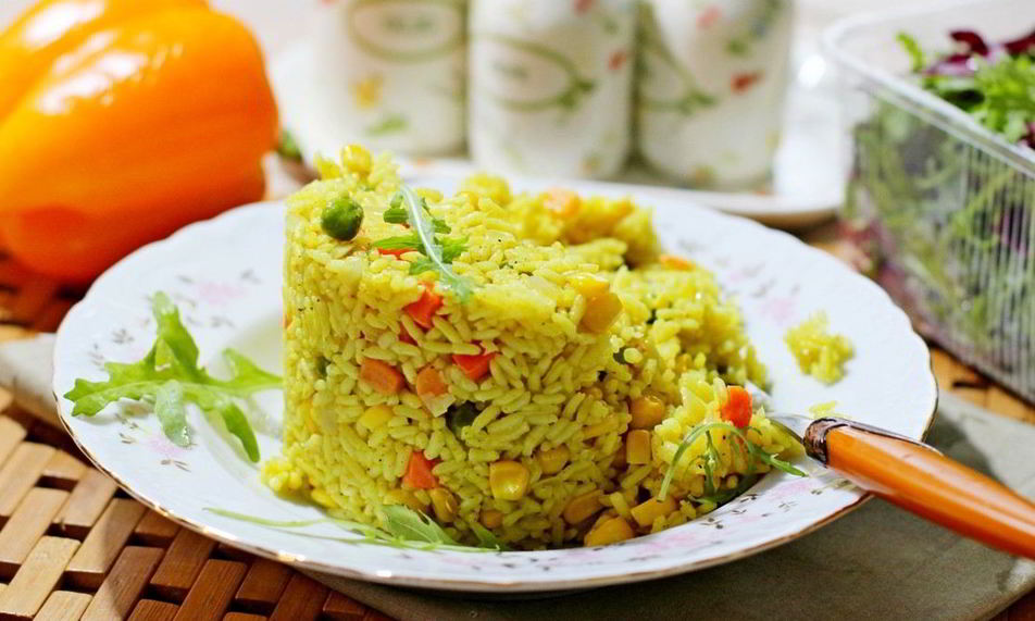 Рецепт рис с овощами и карри