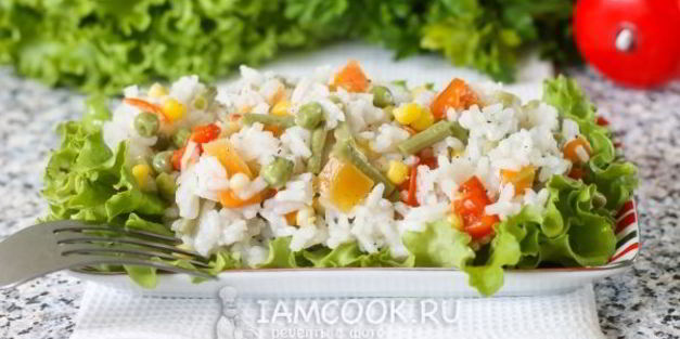 рис с замороженными овощами