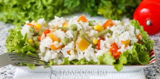 рис с замороженными овощами