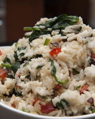 Рис со шпинатом и сыром