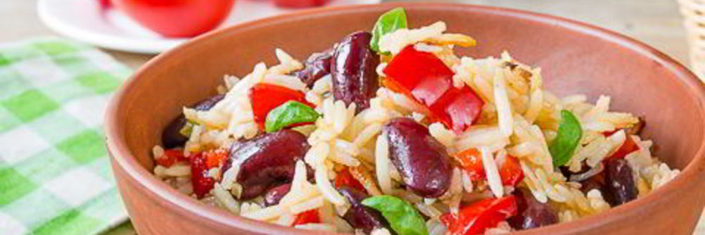 Рис со сладким перцем и фасолью