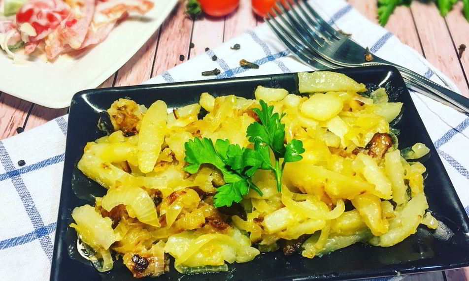 Рецепт жареная картошка с луком