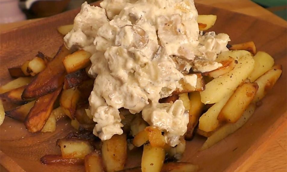 Рецепт жареная картошка с вешенками на сковороде