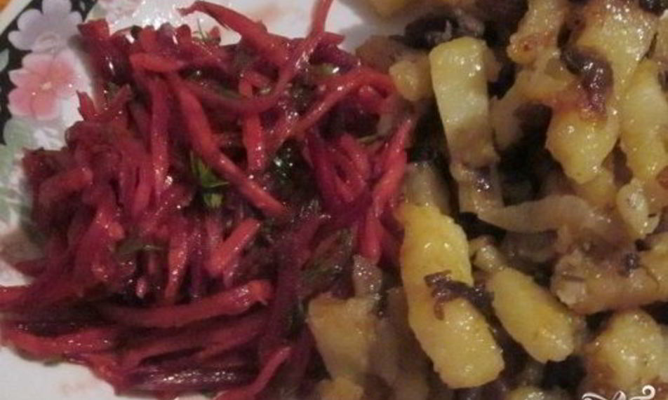 Рецепт жареная картошка с замороженными грибами