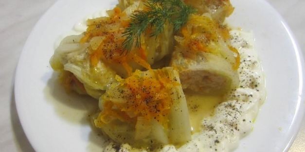 голубцы из пекинской капусты в кастрюле