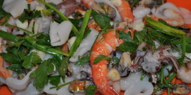 гречневая лапша с морепродуктами