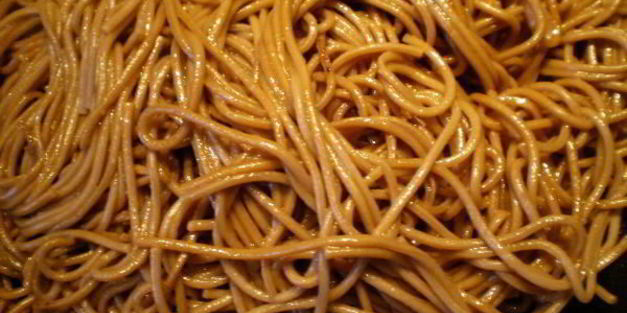 гречневая лапша с овощами и мясом