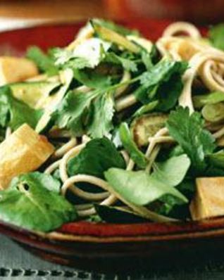 Гречневая лапша с овощами и тофу