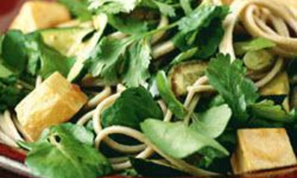 Рецепт гречневая лапша с овощами и тофу