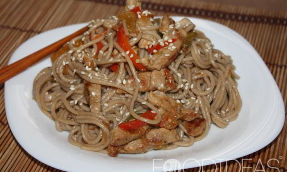 Рецепт гречневая лапша со свининой