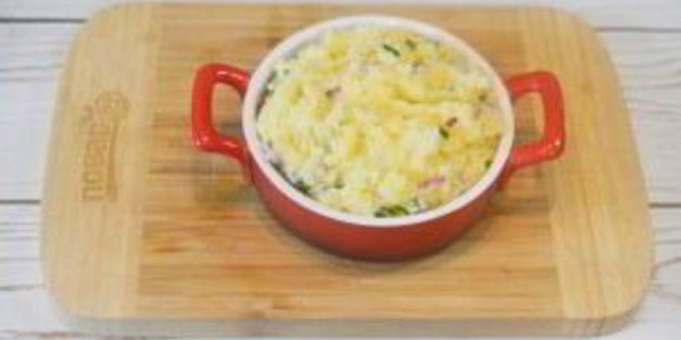 картофельное пюре с беконом и сыром