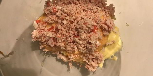 картофельное пюре с крабовым мясом